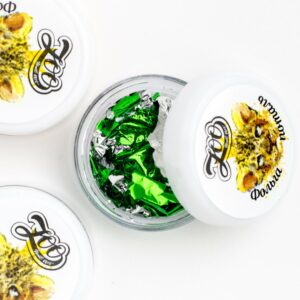 Фольга ZOO NAIL ART №1549 поталь двусторонняя зеленая/серебро, 14*14 см