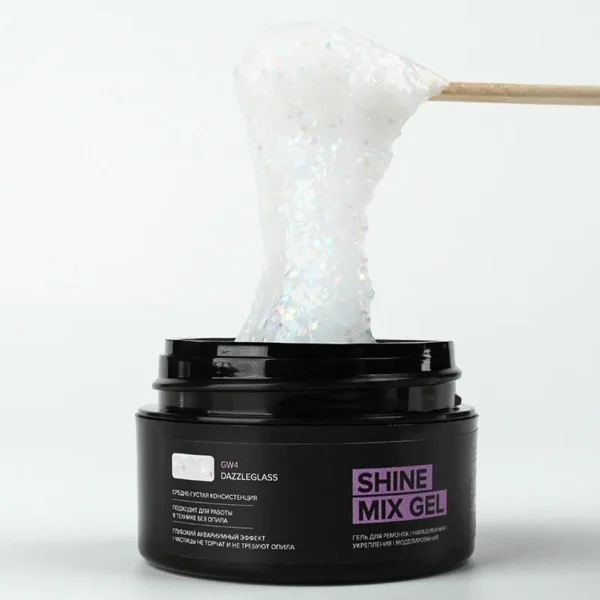 Гель для наращивания ROCKNAIL Shine Mix GW4 Dazzleglass, 15 мл 2