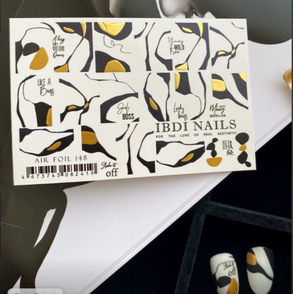 Слайдер-дизайн IBDI NAILS AIR FOIL №148, 1 шт 2