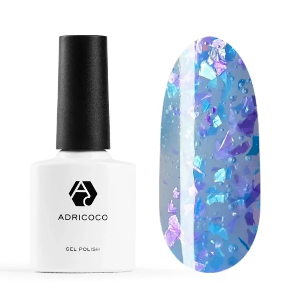 Гель-лак ADRICOCO Marmelado неоновый с разноцветной слюдой №6 Ягодная фрутелла, 8 мл 2