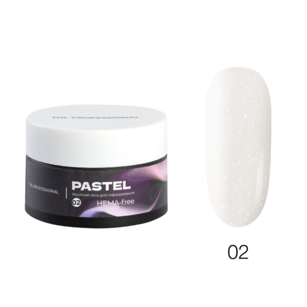 Гель для наращивания TNL Professional Pastel HEMA-Free, жесткий №02 Молочный с шиммером, 30 мл 2