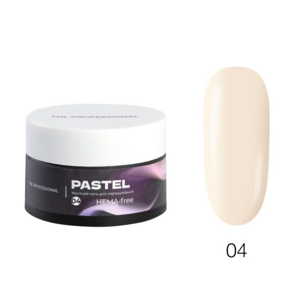 Гель для наращивания TNL Professional Pastel HEMA-Free, жесткий №04 Пудровый айвори, 30 мл 2