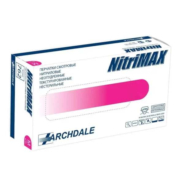 Перчатки NITRIMAX нитриловые M фуксия, 50 пар 2