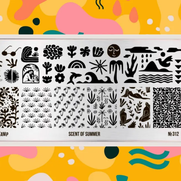 Пластина для стемпинга GO STAMP №312 Scent of Summer, 1 шт 2