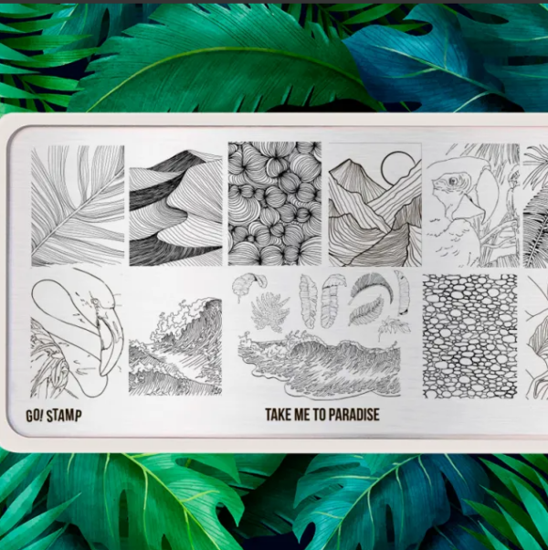 Пластина для стемпинга GO STAMP №314 Take me to Paradise, 1 шт 2