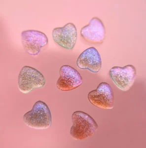 Дизайн для ногтей ZOO NAIL ART фигурки объемные «Сердечки» №1753, 10 шт