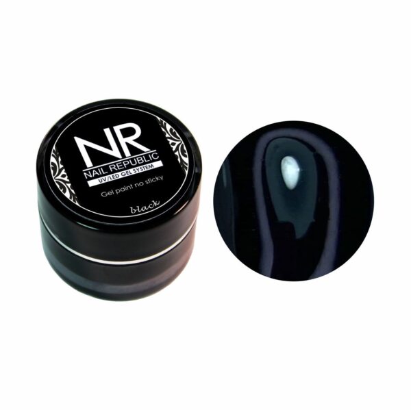 Гель-краска NAIL REPUBLIC без липкого слоя, черная, 5 г 2