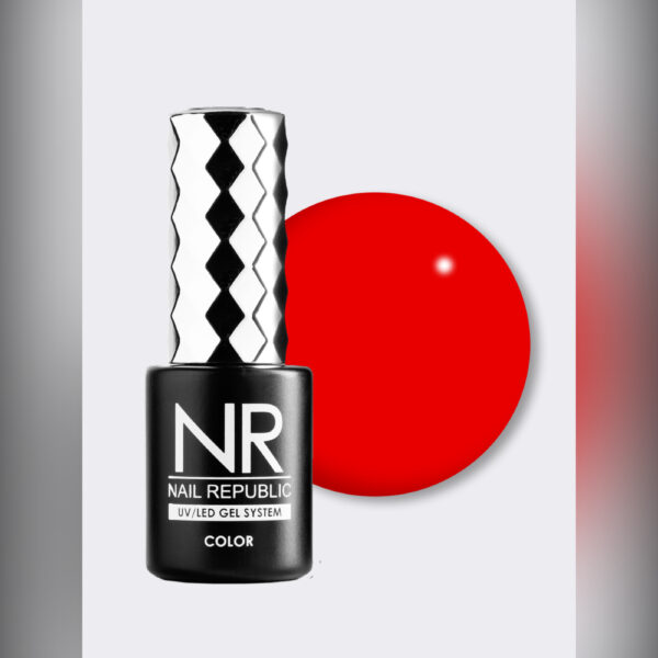 Гель-лак NAIL REPUBLIC NR-206 Perfect red рубиново-красный, 10 мл 2