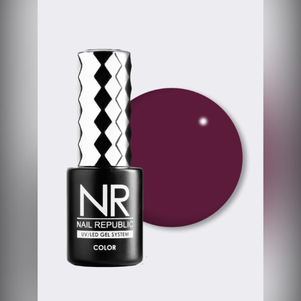 Гель-лак NAIL REPUBLIC NR-167 Cherry lady, темно-сливовый, 10 мл 2