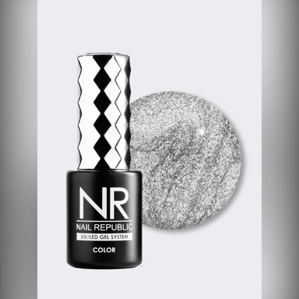 Гель-лак NAIL REPUBLIC NR-419 Diamonds, Зеркальное серебро, 10 мл 2