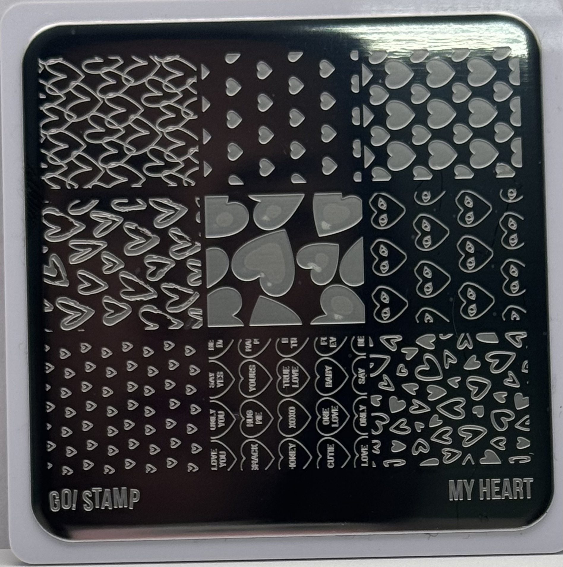 Elite Nails в Гомеле Пластина для стемпинга GO STAMP MINI My Heart, 1 шт 2 Пластина для стемпинга GO STAMP MINI My Heart, 1 шт 2