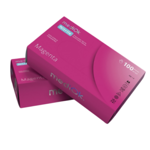 Перчатки MediOk нитриловые Magenta XS фуксия, 50 пар