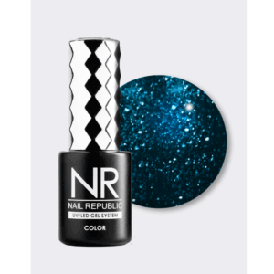Гель-лак NAIL REPUBLIC NR-451 Aquamarine, Мерцающий сине-зеленый, 10 мл