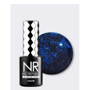Гель-лак NAIL REPUBLIC NR-396, Мерцающий глубокий синий, 10 мл