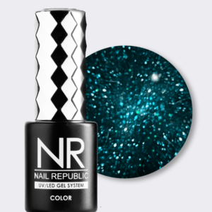 Гель-лак NAIL REPUBLIC NR-399 Oasis Мерцающий бирюзовый салют, 10 мл