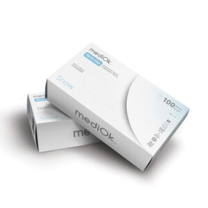 Перчатки MediOk нитриловые S белые SNOW, 50 пар