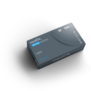 Перчатки нитриловые MediOk серые PEPEL M 50 парупак 3,5гр