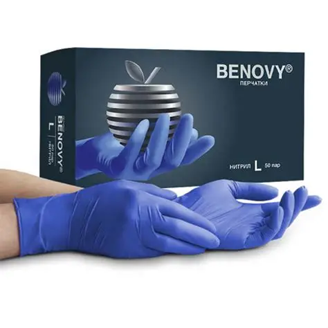 Elite Nails в Гомеле Перчатки нитриловые Benovy L голубые 50 парупак 3гр 2 Перчатки нитриловые Benovy L голубые 50 парупак 3гр 2