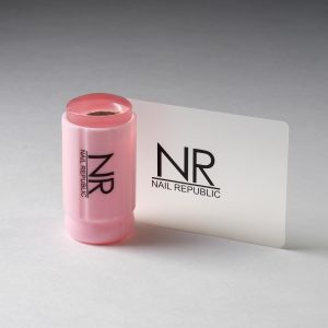 NR Штамп для стемпинга силиконовый, розовый матовый с скрапером 2